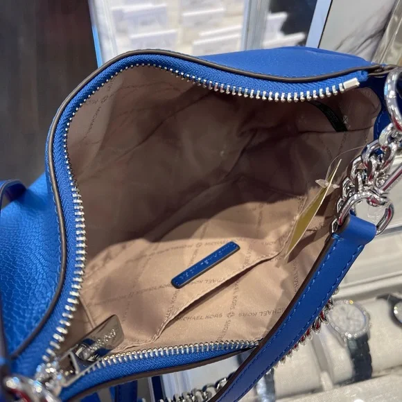 MICHAEL KORS Jet Set Lg Pebbled Convertible Crossbody Shoulder Pouchette XBODY - Picture 13 of 16